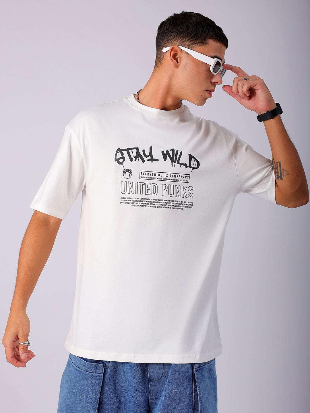 Men's Back Printed Oversized T-Shirt