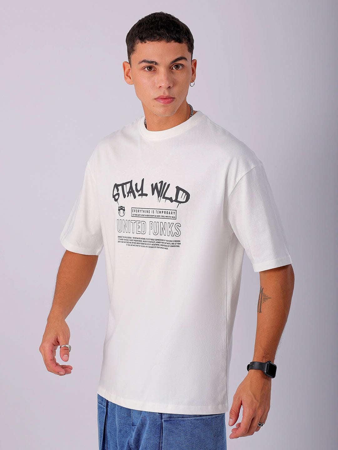 Men's Back Printed Oversized T-Shirt