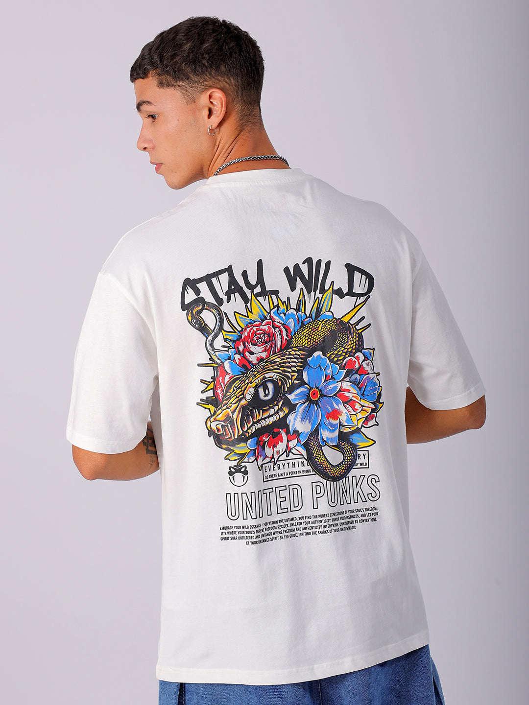 Men's Back Printed Oversized T-Shirt