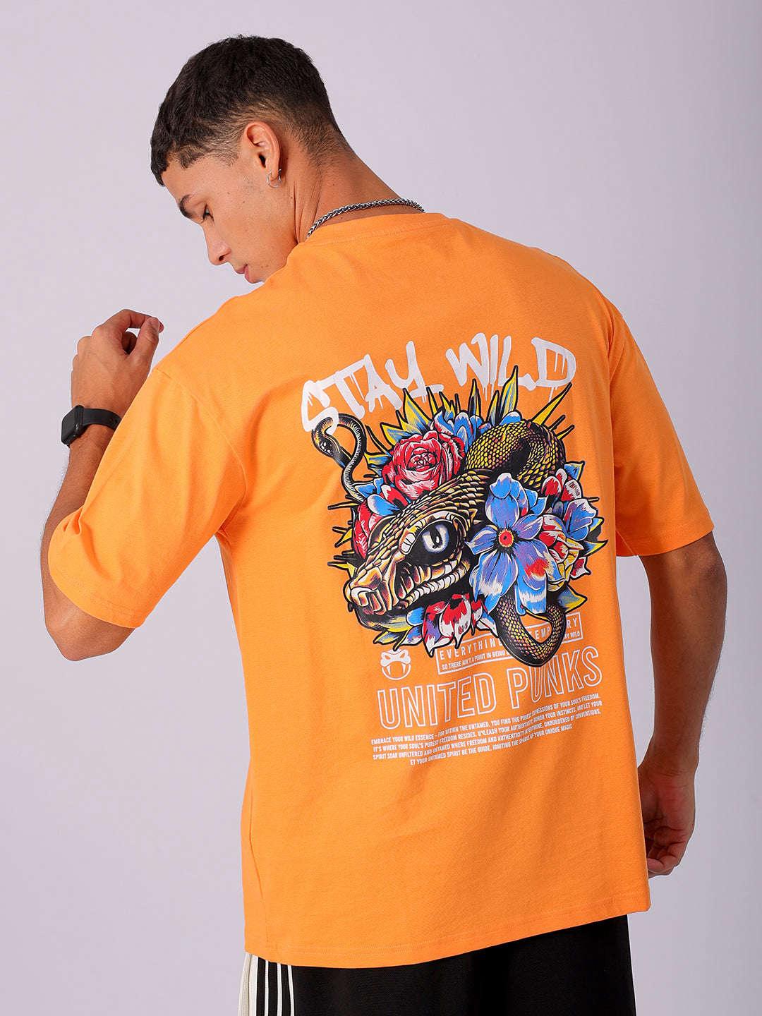 Men's Back Printed Oversized T-Shirt