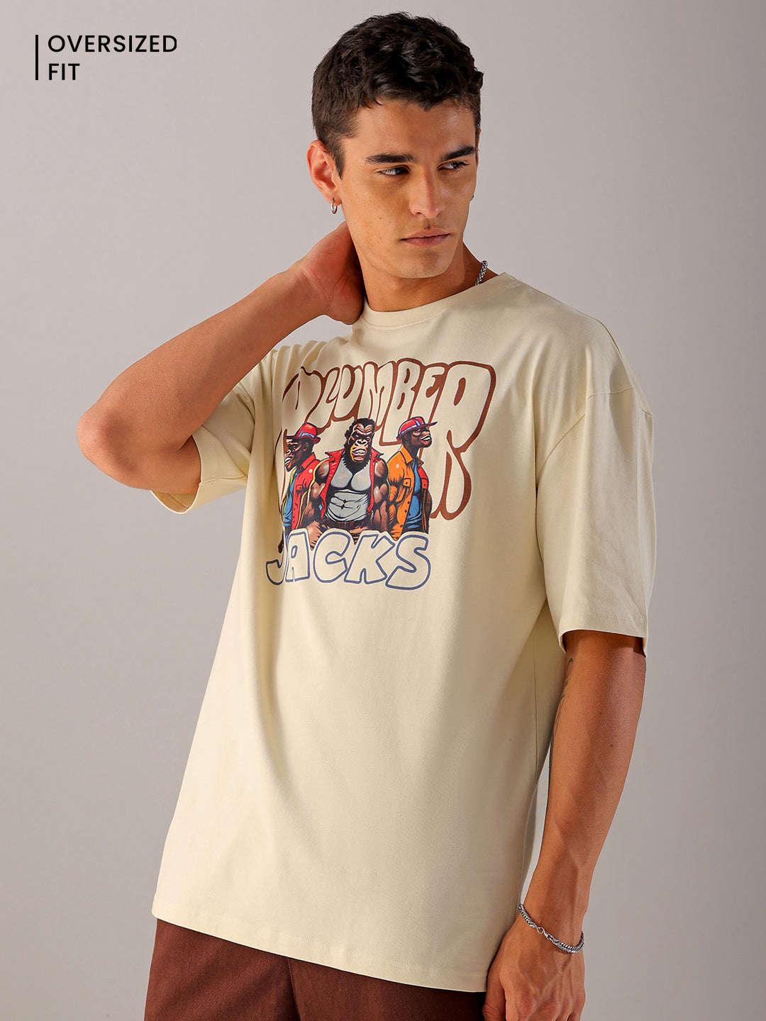 Men's Back Printed Oversized T-Shirt