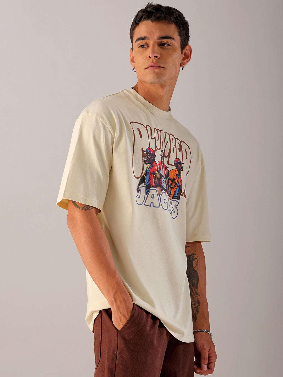 Men's Back Printed Oversized T-Shirt