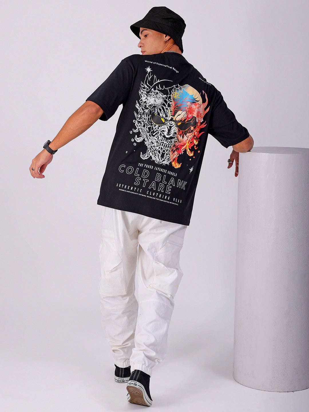 Men's Back Printed Oversized T-Shirt