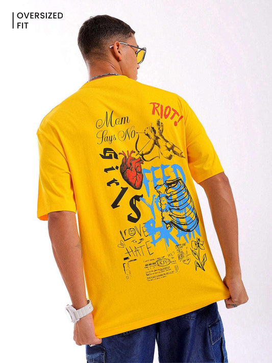 Men's Back Printed Oversized T-Shirt