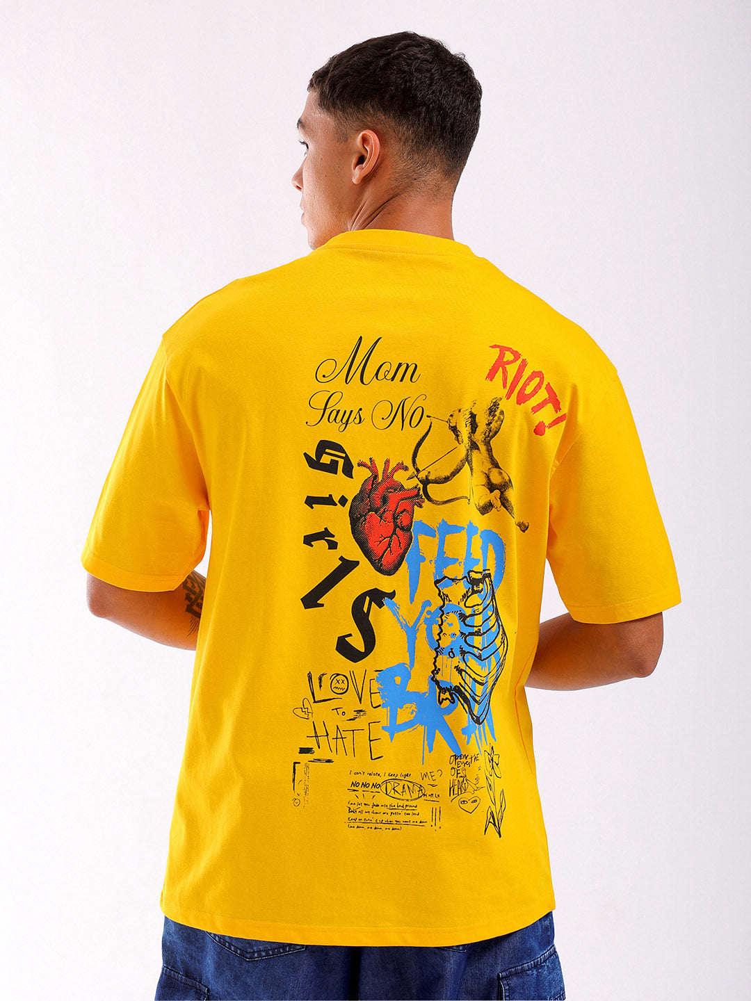 Men's Back Printed Oversized T-Shirt