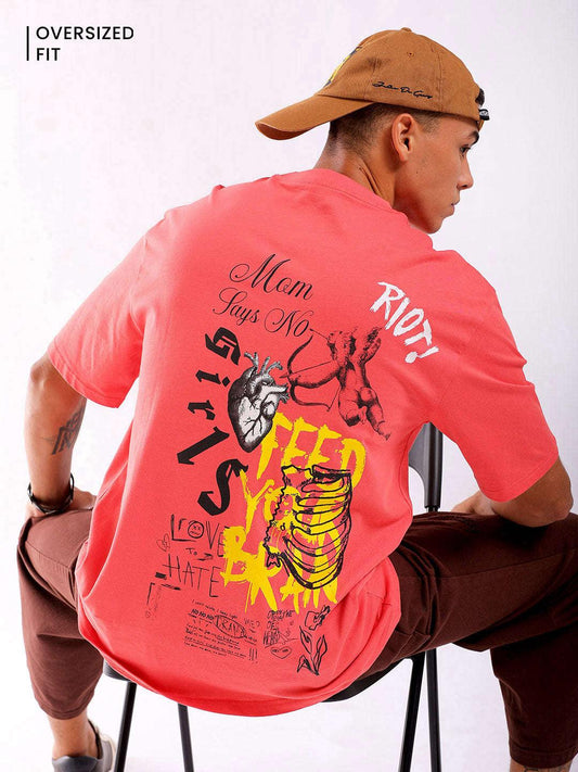 Men's Back Printed Oversized T-Shirt