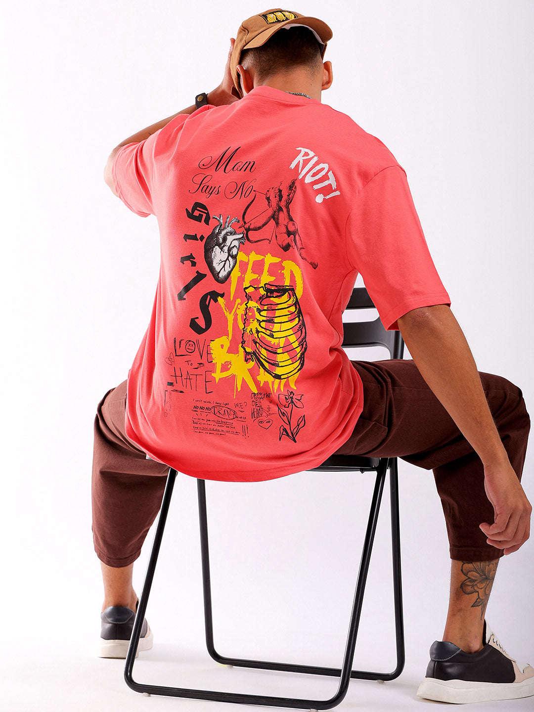 Men's Back Printed Oversized T-Shirt