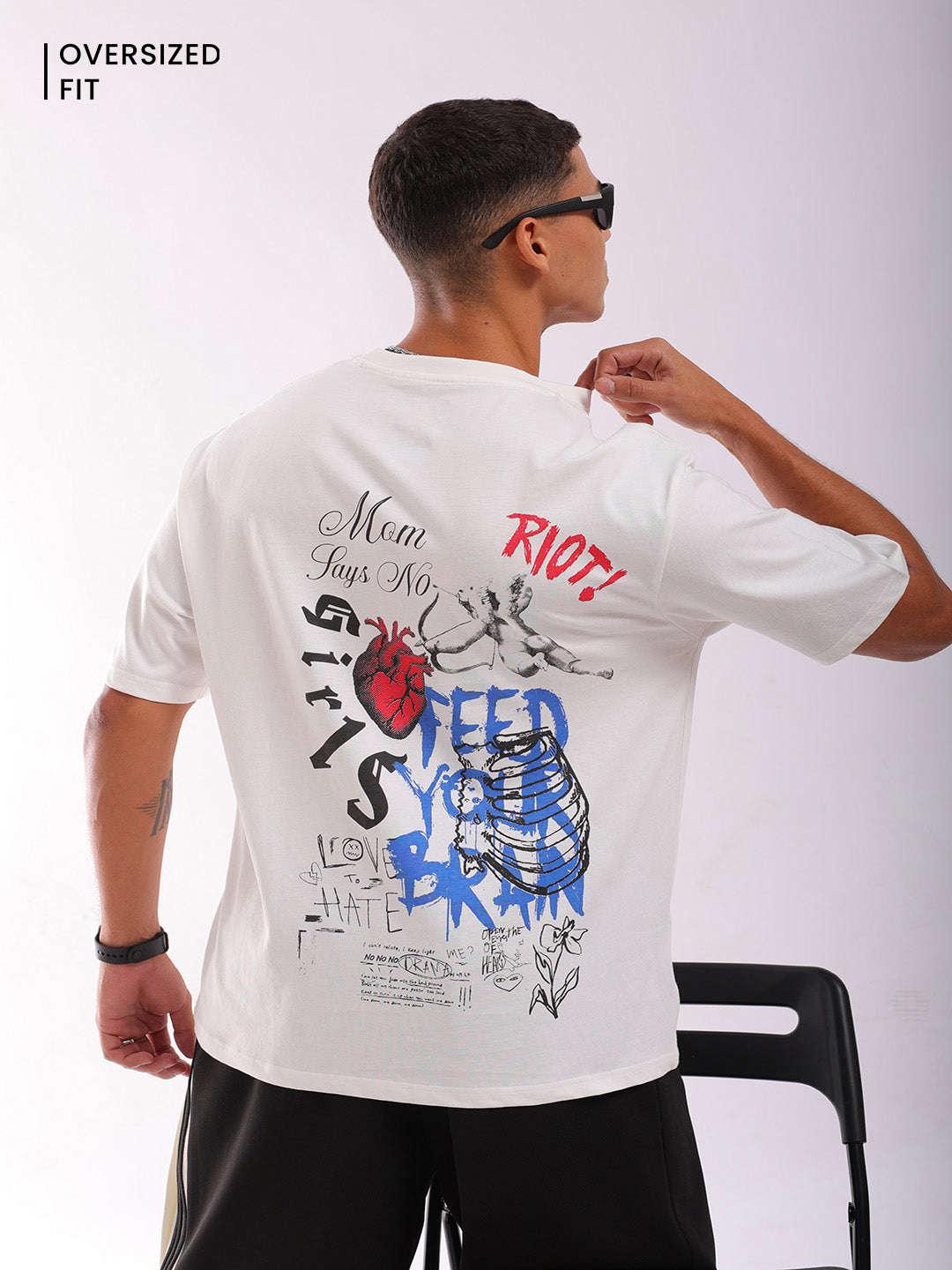 Men's Back Printed Oversized T-Shirt