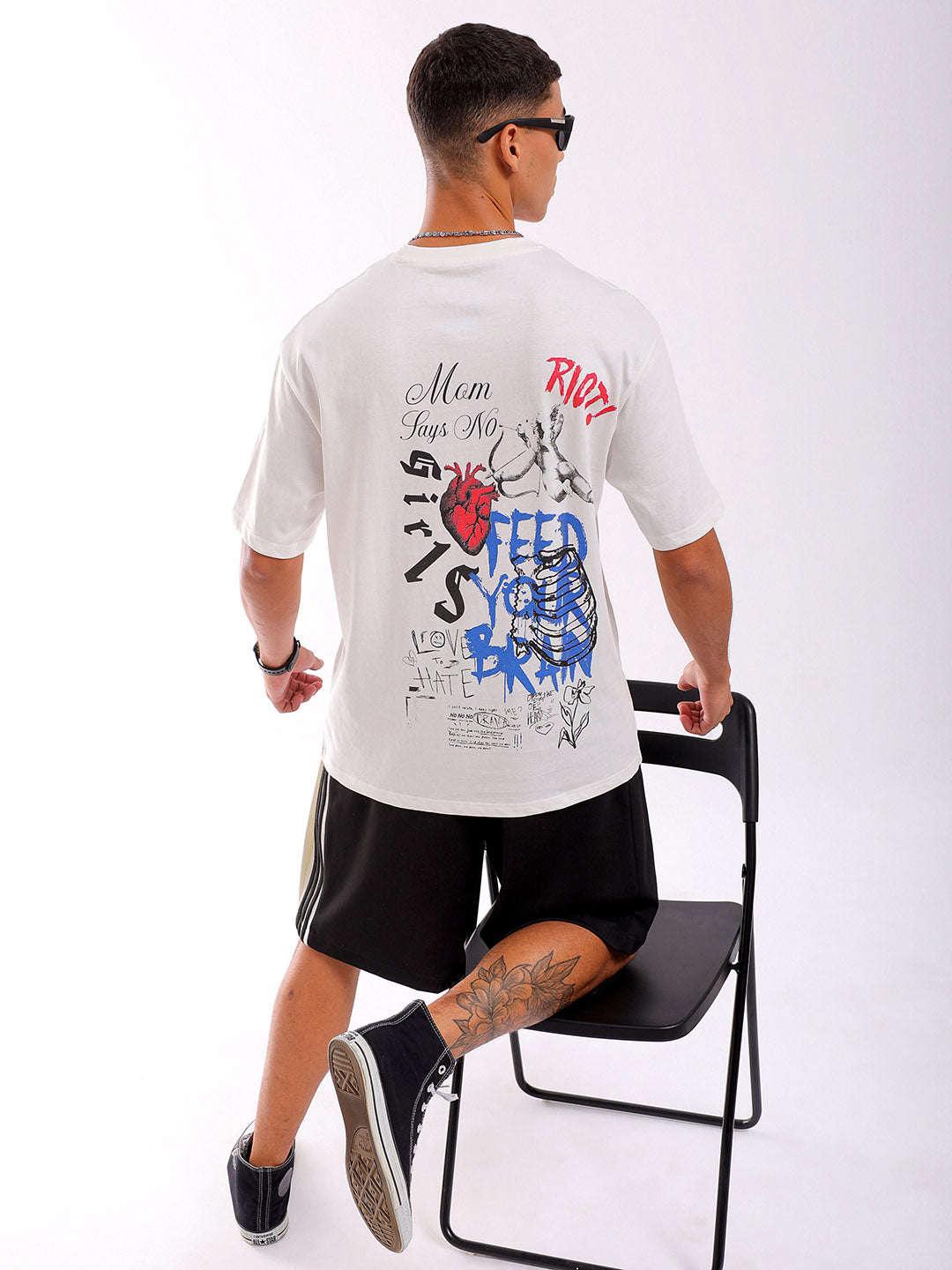 Men's Back Printed Oversized T-Shirt