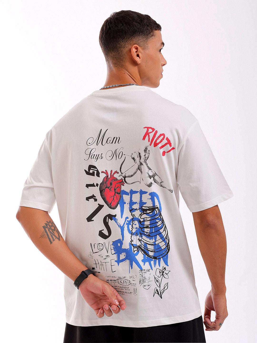 Men's Back Printed Oversized T-Shirt