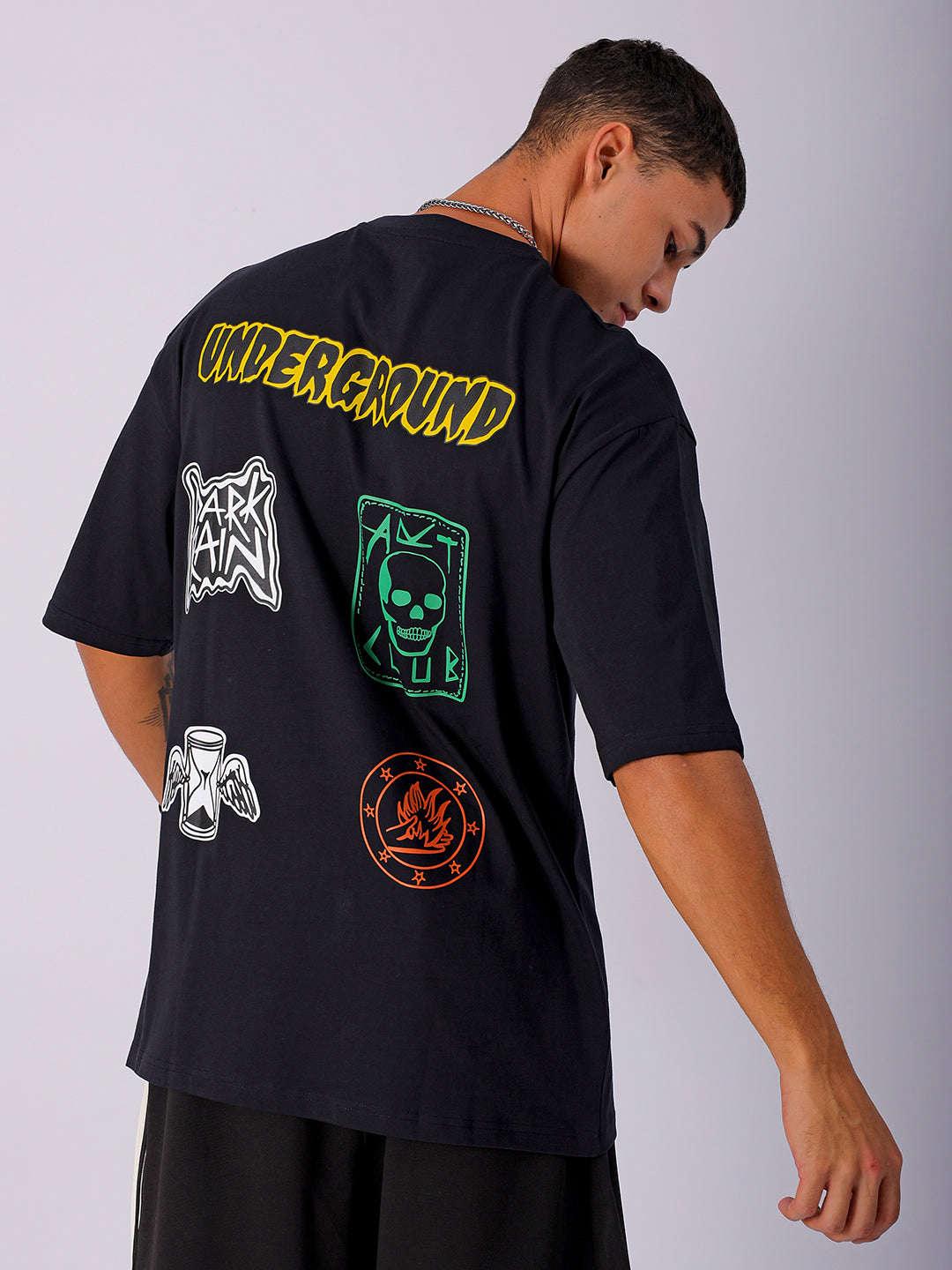 Men's Back Printed Oversized T-Shirt