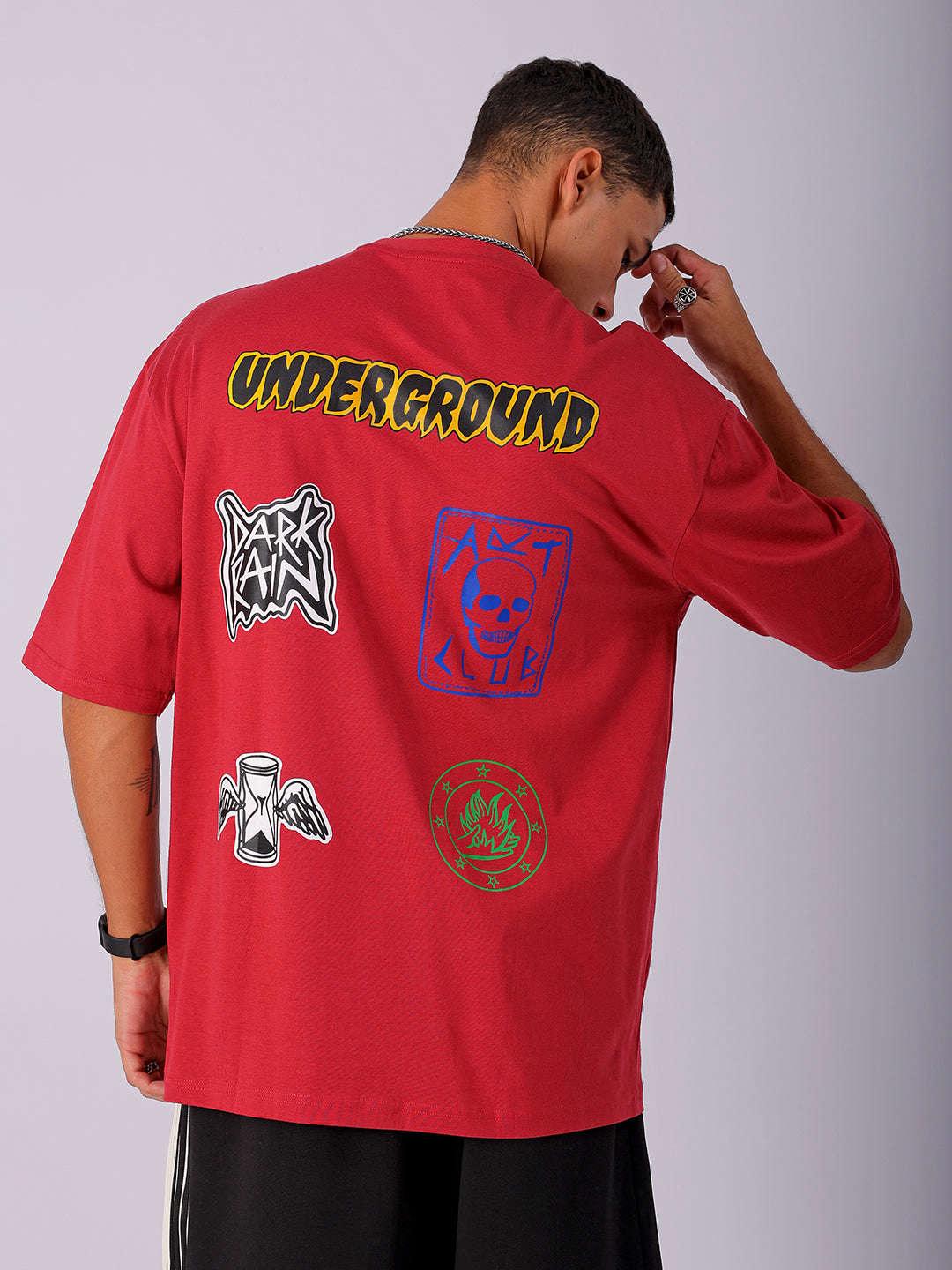 Men's Back Printed Oversized T-Shirt