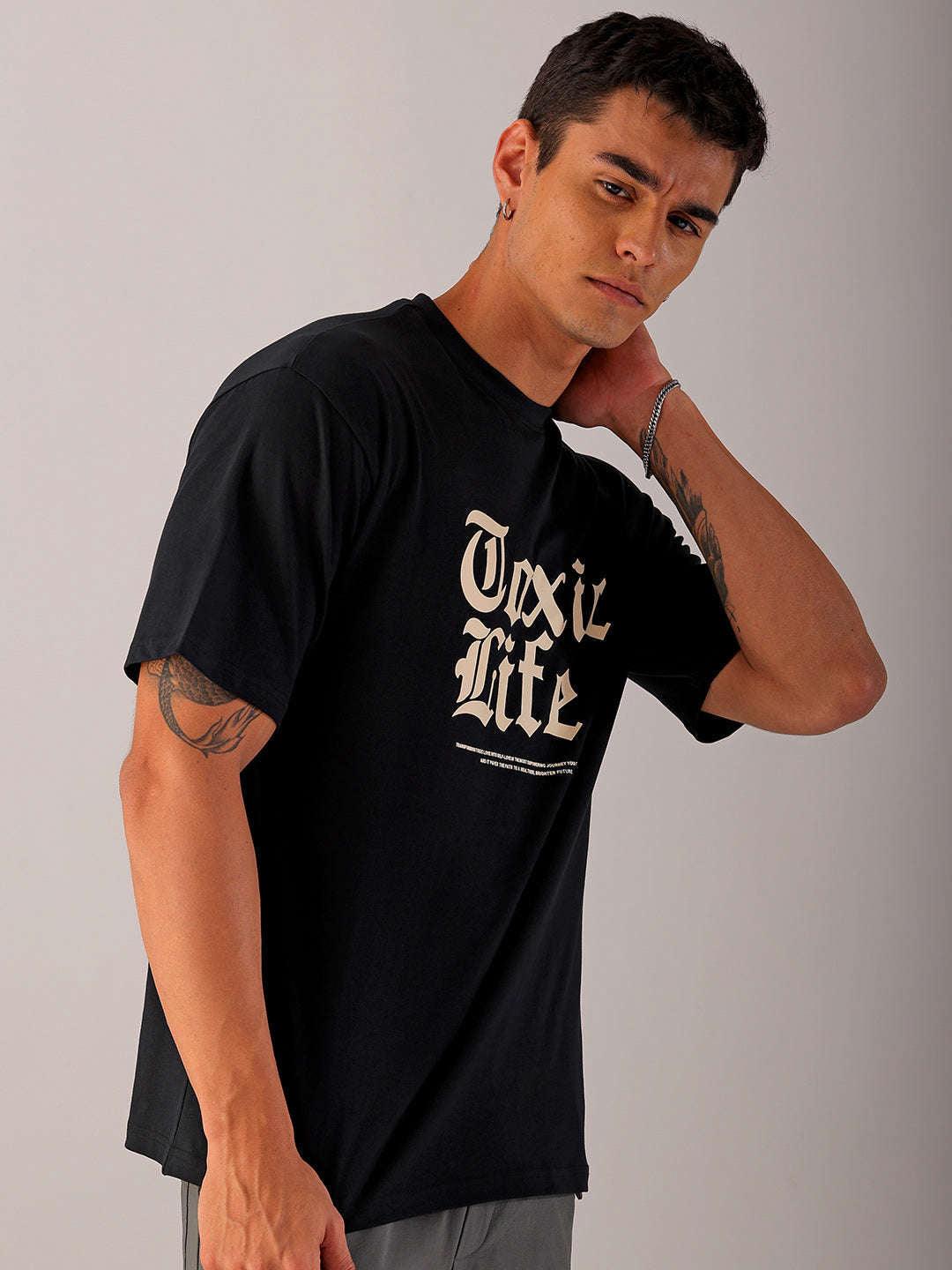 Men's Back Printed Oversized T-Shirt