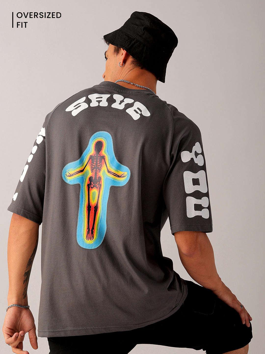 Men's Back Printed Oversized T-Shirt