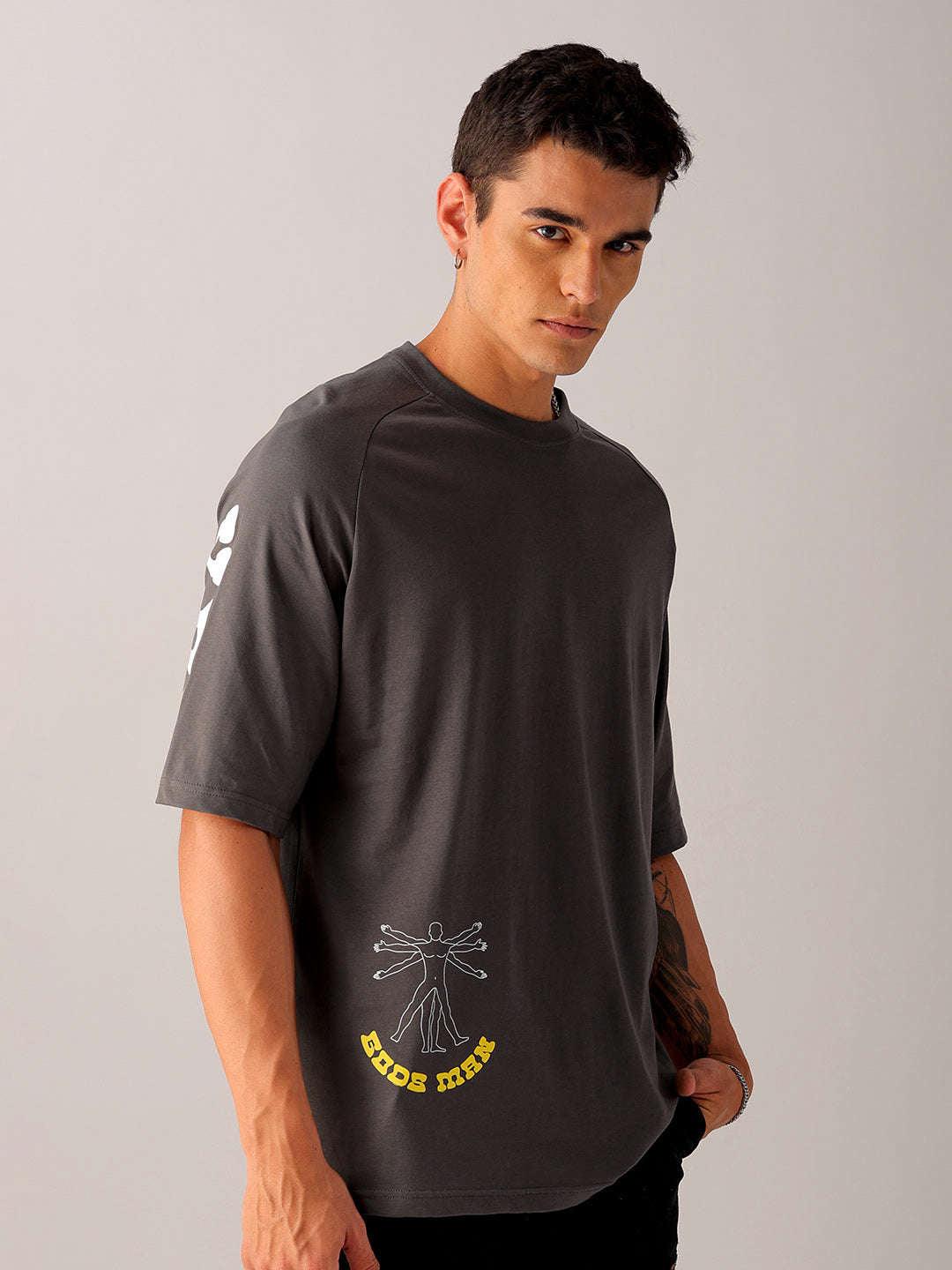 Men's Back Printed Oversized T-Shirt