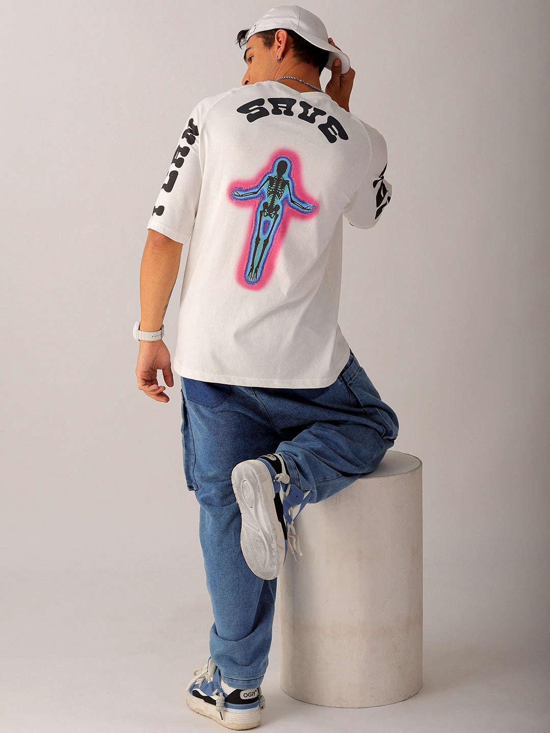 Men's Back Printed Oversized T-Shirt