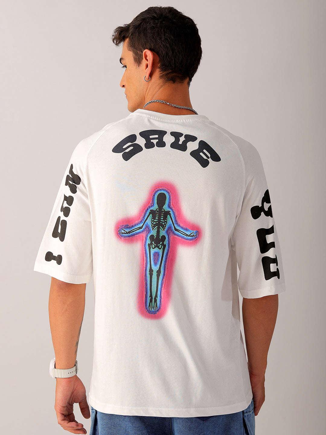 Men's Back Printed Oversized T-Shirt