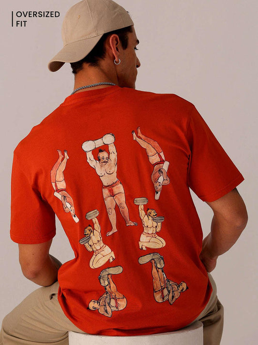 Men's Back Printed Oversized T-Shirt