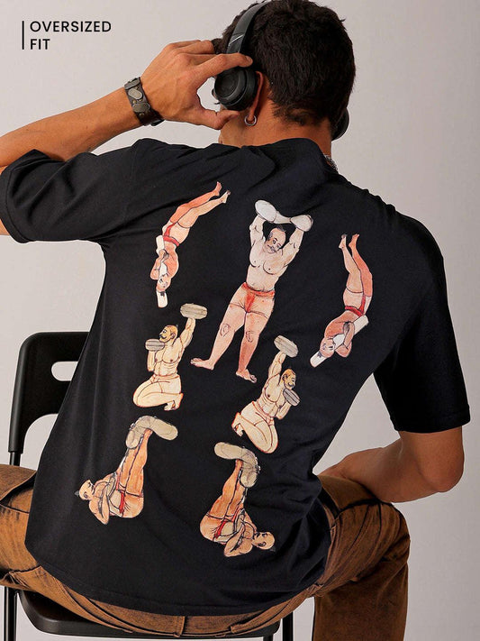 Men's Back Printed Oversized T-Shirt