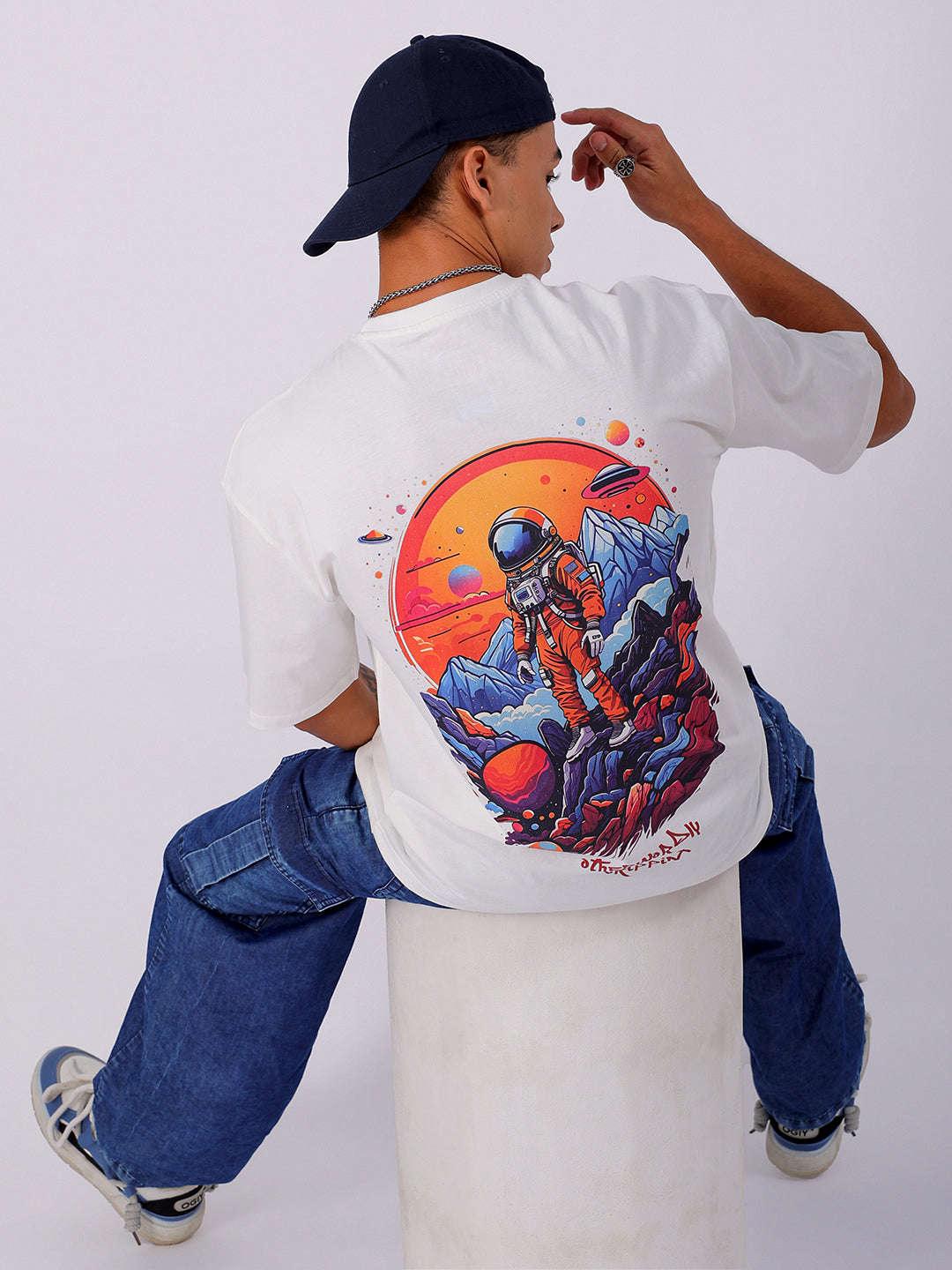 Men's Back Printed Oversized T-Shirt