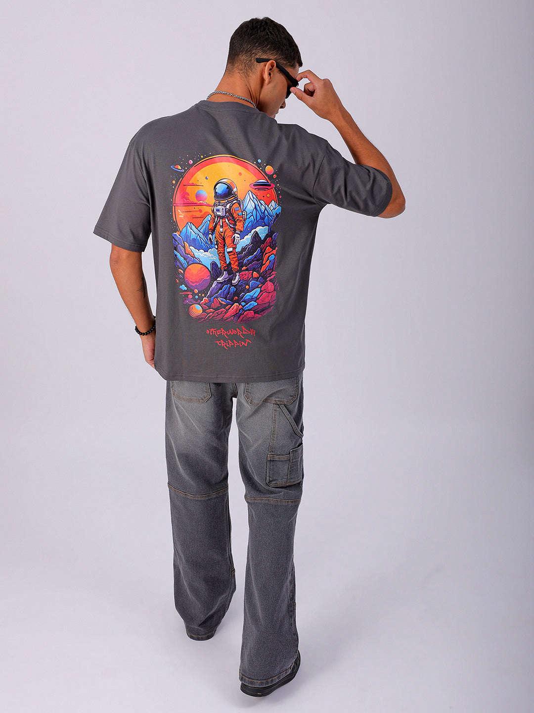 Men's Back Printed Oversized T-Shirt