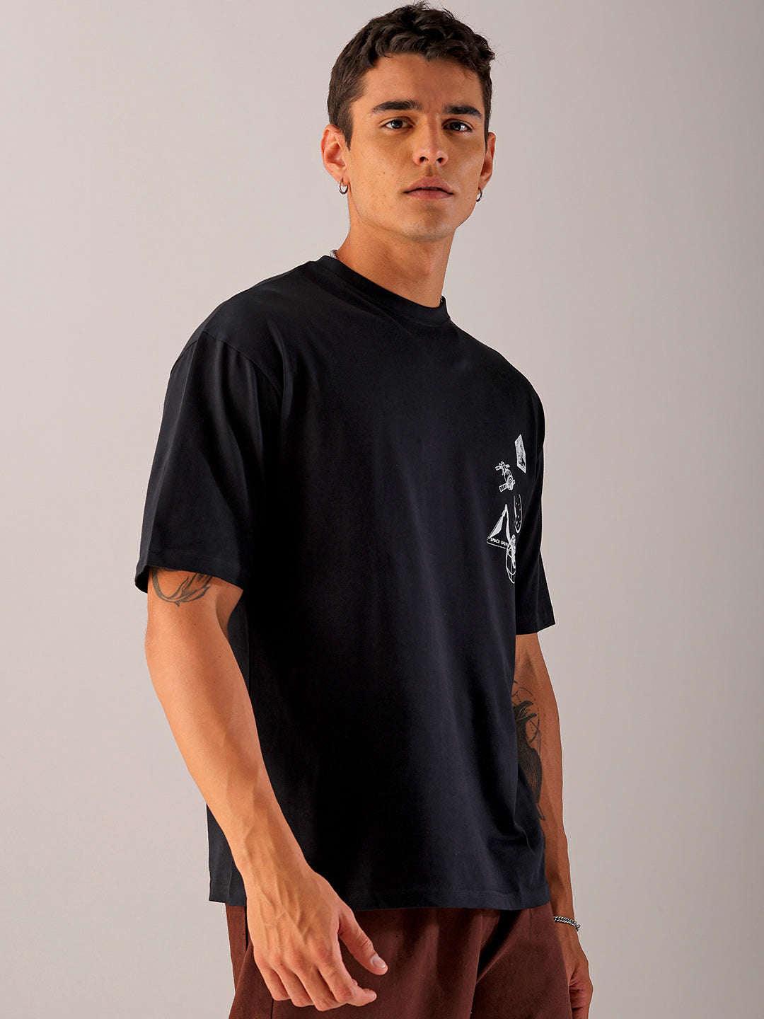 Men's Back Printed Oversized T-Shirt