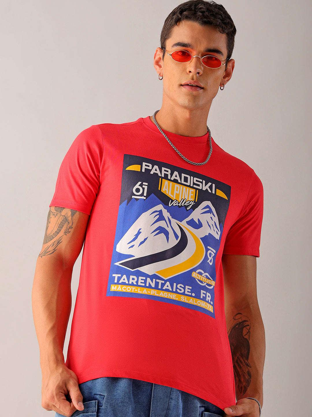 Men's Graphic Printed Slim Fit T-Shirt