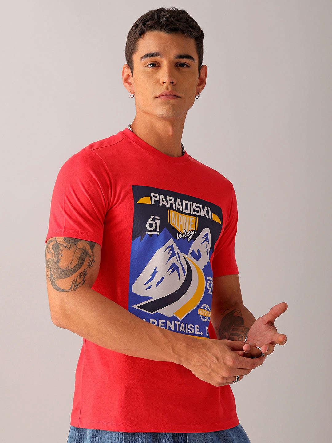 Men's Graphic Printed Slim Fit T-Shirt