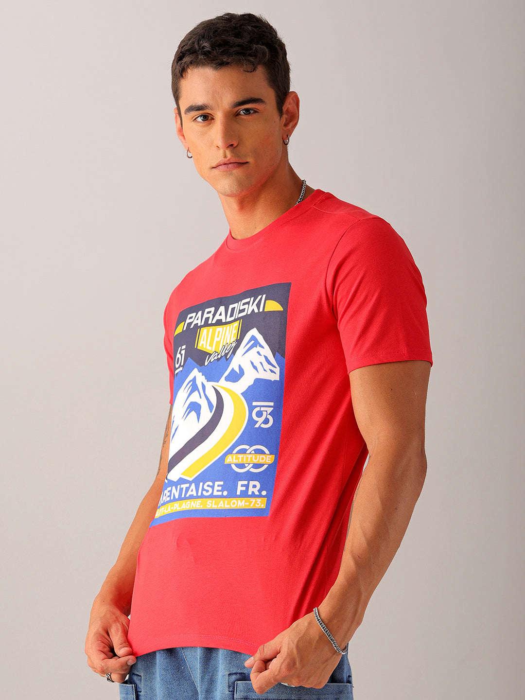 Men's Graphic Printed Slim Fit T-Shirt