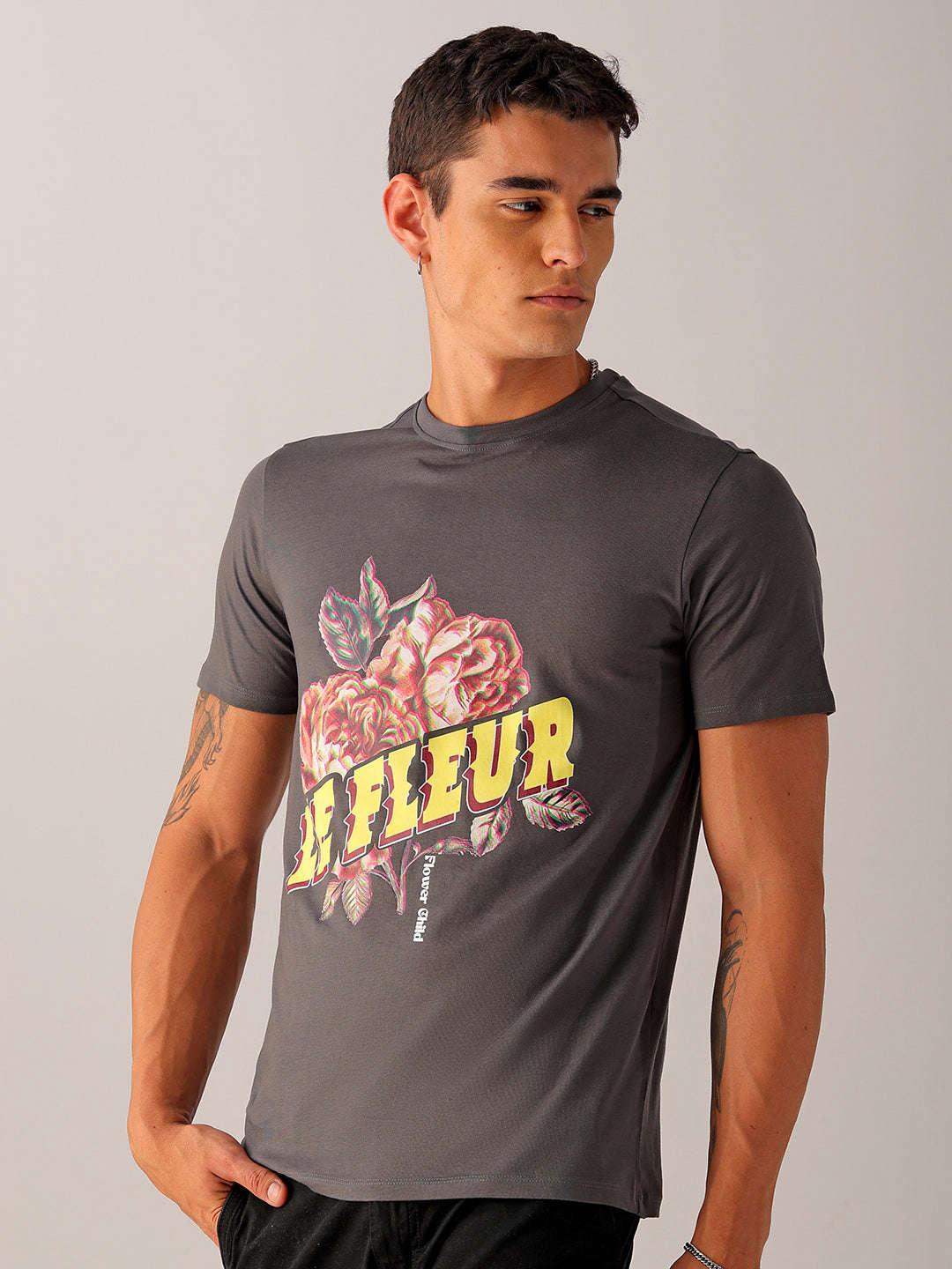 Men's Graphic Printed Slim Fit T-Shirt