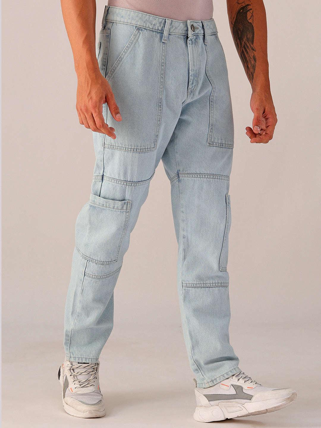 Men's Solid Dad Fit Jeans