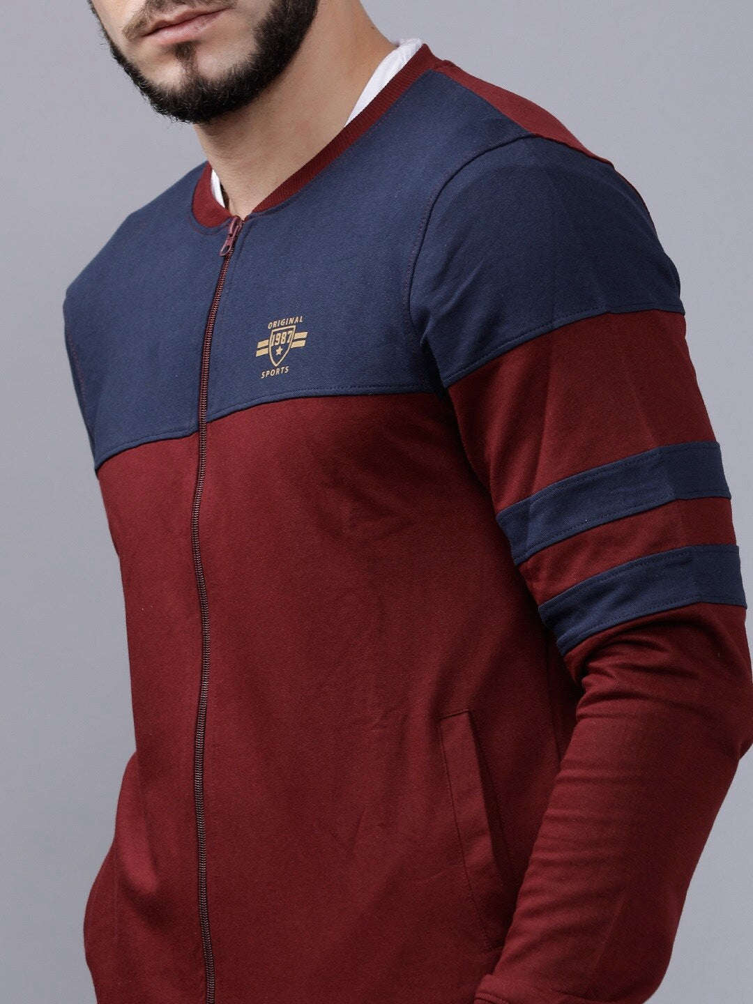 Men's Baseball Collar Sweatshirt