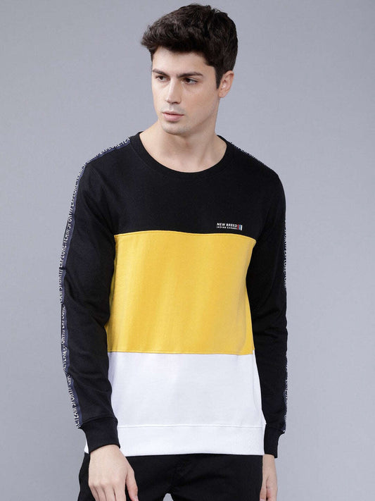 Men's Colourblocked Slim Fit Sweatshirt