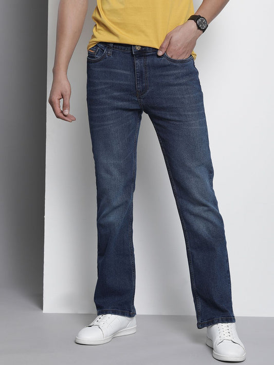 The Indian Garage Co Men Solid Stretchable Bootcut Jeans