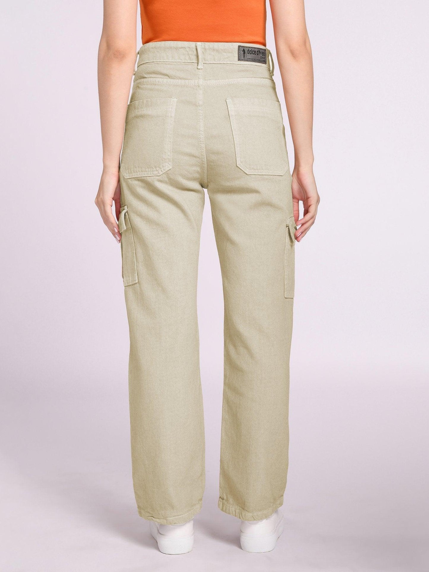 Dolce Divaa Women Wide Leg Cargos - Skin