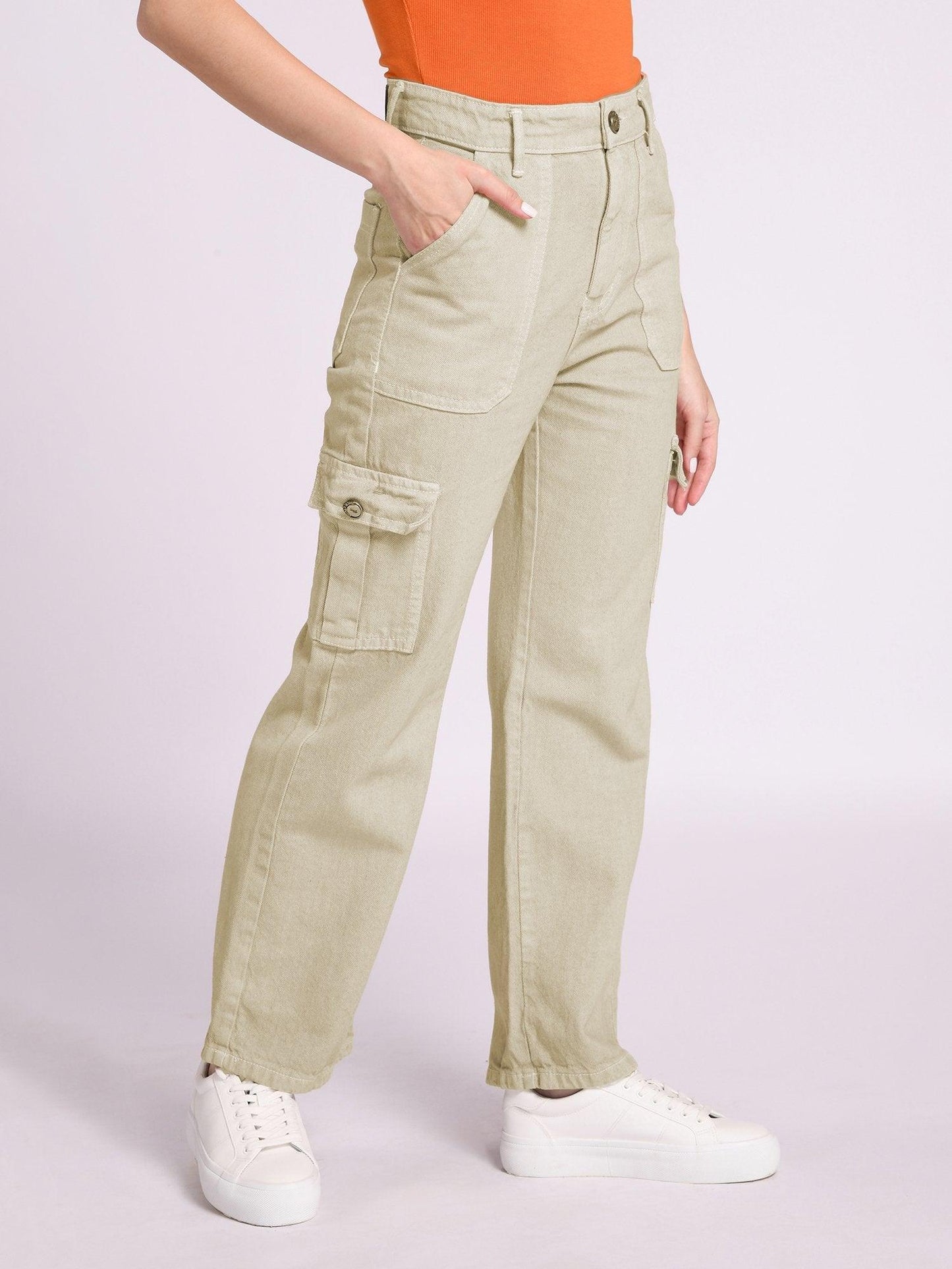 Dolce Divaa Women Wide Leg Cargos - Skin