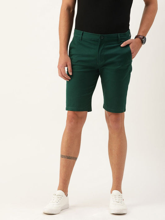 The Indian Garage Co Adult Mens Casual Slim Fit Solid Button Shorts