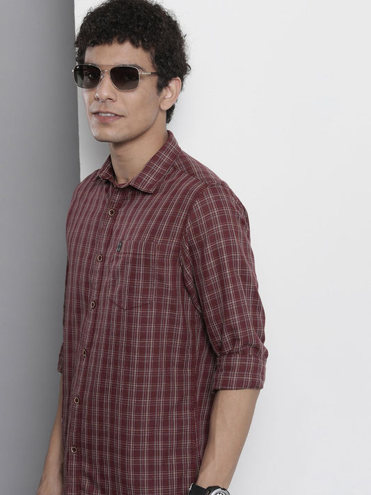 The Indian Garage Co Men Regular Fit Checkered Casual Cotton Shirt