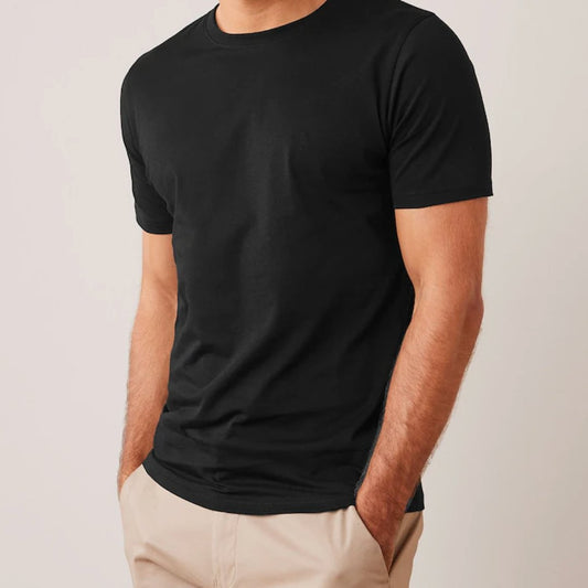 Richberry Men Round Neck T-Shirt - Black