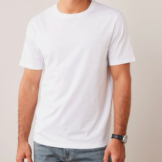 Richberry Men Round Neck T-Shirt - White