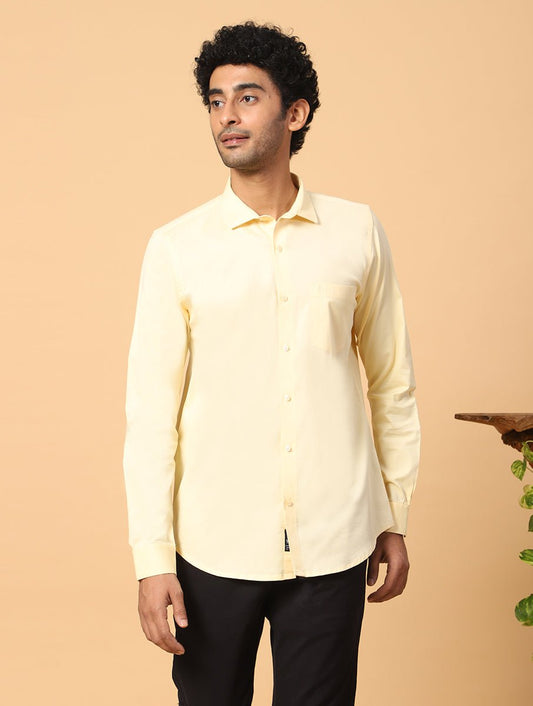 Richberry Men's Formal Solid Shirt - Lemon