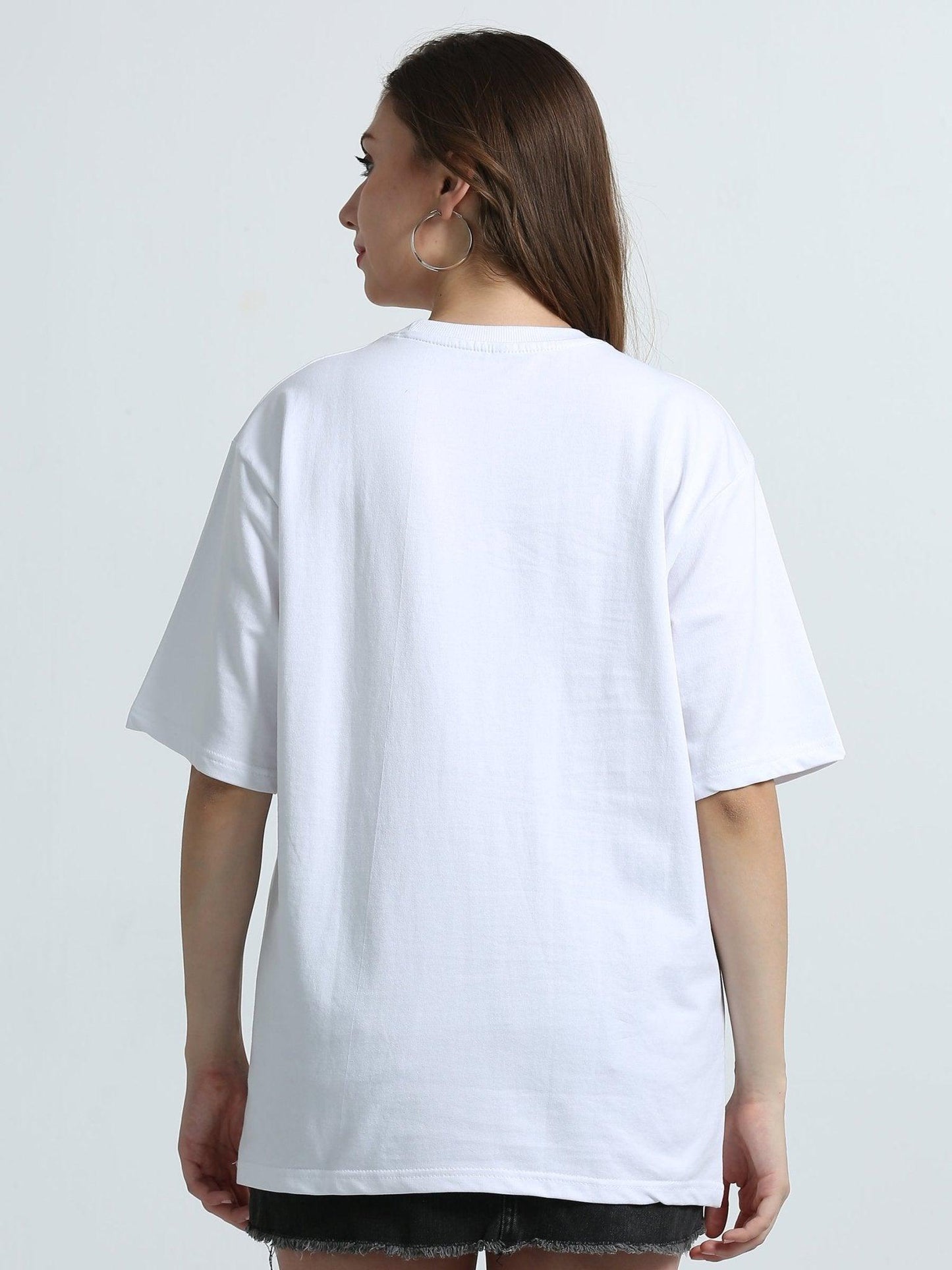 Women White Cotton Oversized T-Shirt