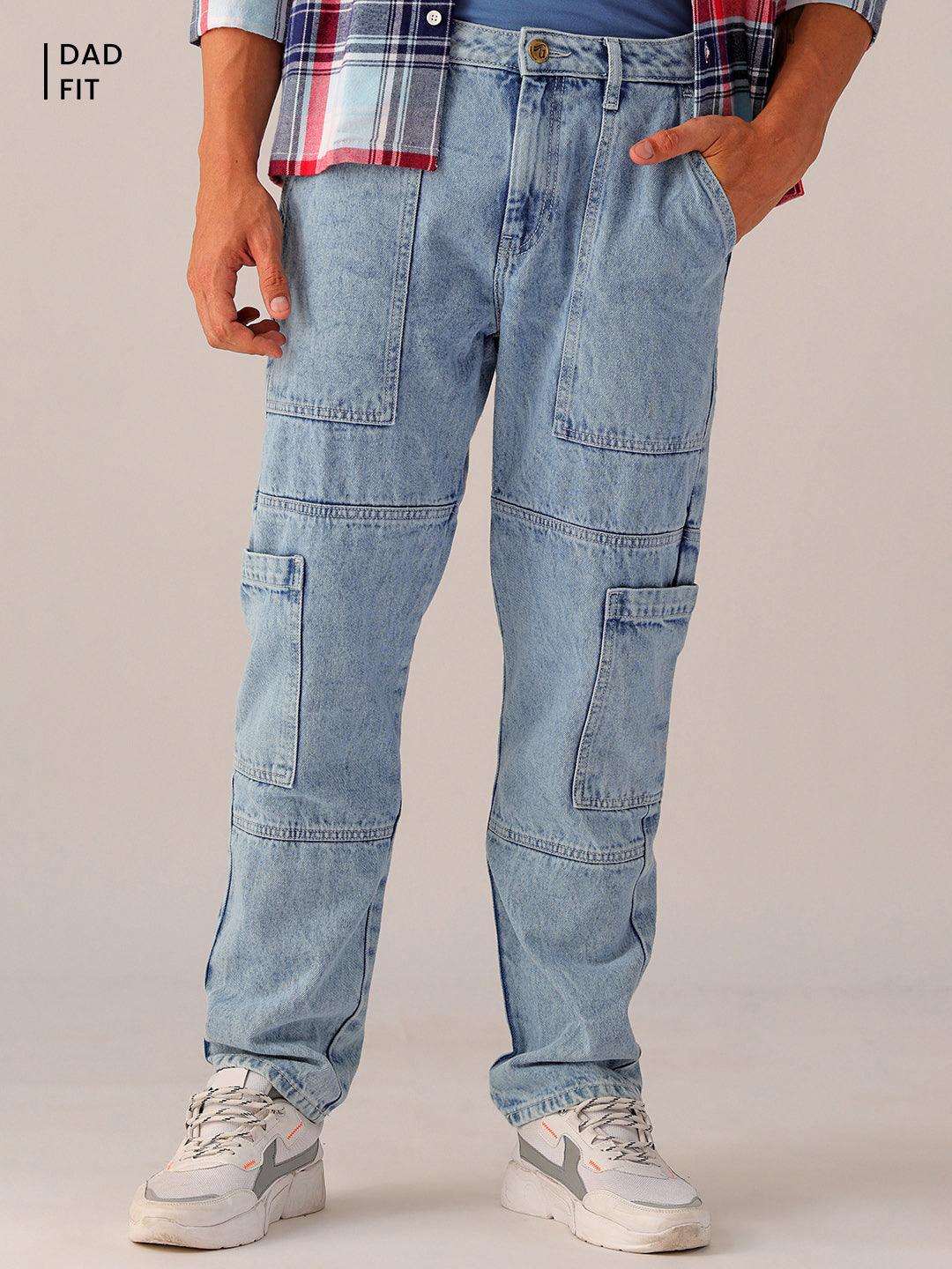 Men's Solid Dad Fit Jeans